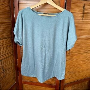 Teal Women's Short Sleeve Top with Sleeve Detail